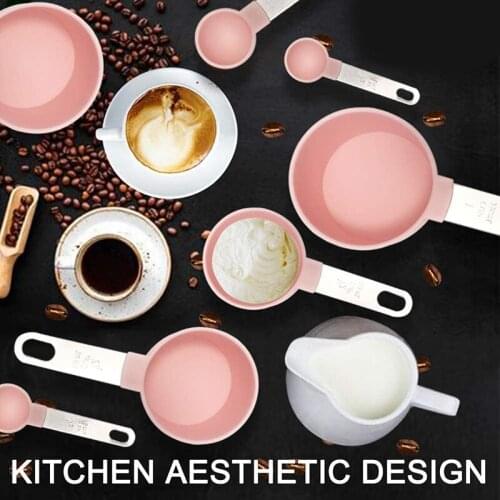Measuring Cups and Measuring Spoons Set of 8Pcs Stainless Steel Handle Kitchen Tools and Gadgets for Cooking Baking