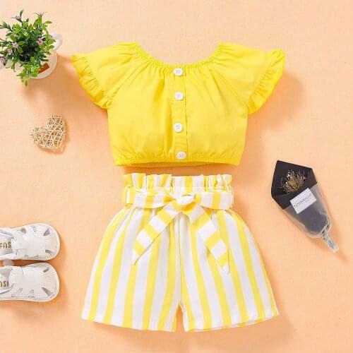 Newest Summer Toddler Infant Baby Girl Clothes Cotton Casual Outfits Fashion Set Tops + Shorts Cute Baby Clothes 1-6year