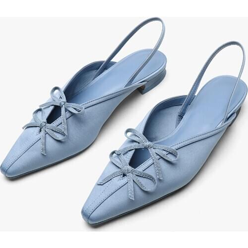 New Women for Shoes Casual Elegant Pumps Pointed toe back low-heeled shoes women bow decoration womens shoes