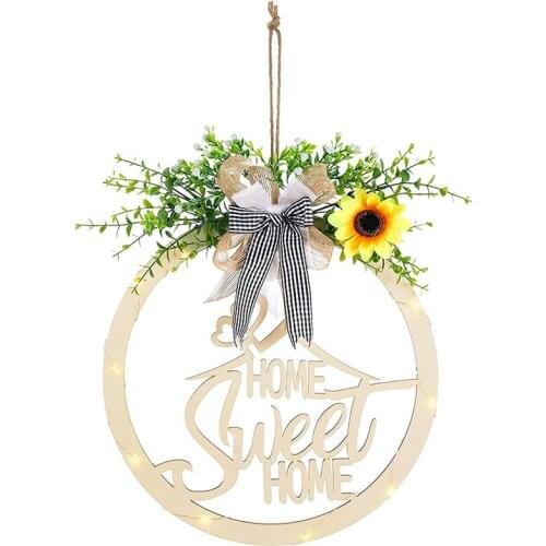 New Welcome Sign For Front Door, Rustic Wooden Door Hangers For Farmhouse Front Porch Decor For Home Decorations