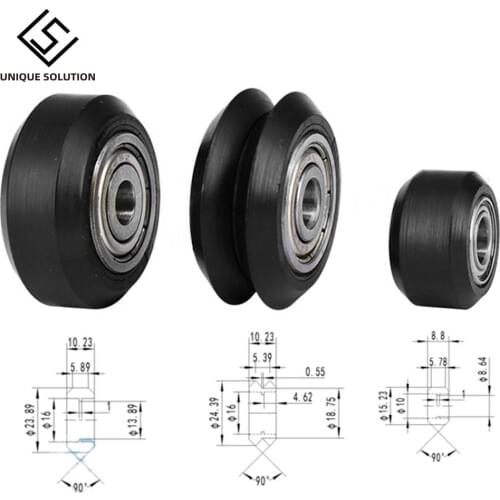 3D Printer Parts CNC Openbuilds Plastic Wheel POM Wth 625ZZ MR105ZZ Idler Pulley Gear V-Slot Bore 5mm Passive Round Perlin Wheel