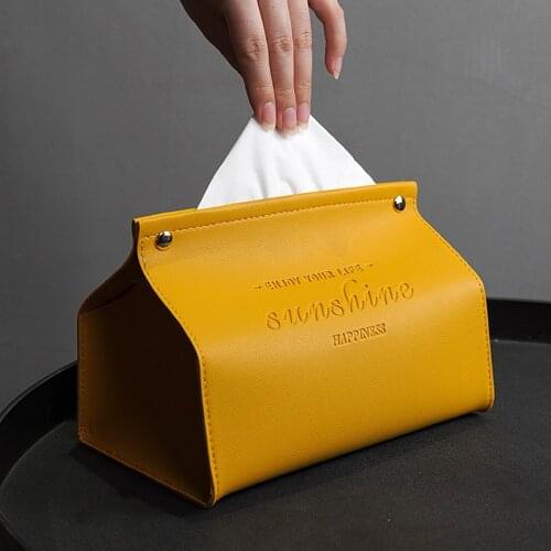 Simple Tissue Case Box Container Leather Retro Toilet Pumping box Car Towel Napkin Papers Bag Holder Box Case Pouch Table Decor