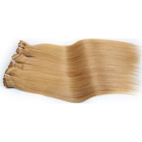 QHP Clip In Human Hair Extensions Brazilian Raw Virgin Straight Thick Long Hair End 18inch-24inch 7PC/Set Full Head