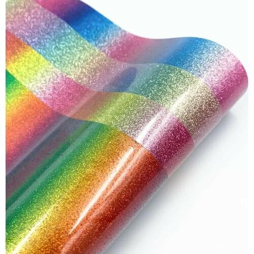 19"x39" Glitter Rainbow Heat Transfer Vinyl 4 Assorted Colors Iron On Tshirts Cricut Film for Fabric Xmas Clothing Bag Decor DIY