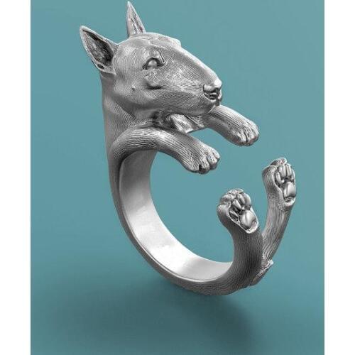 Retro Bull Terrier Ring Pet Lovers Free Adjustable Size fashion gift