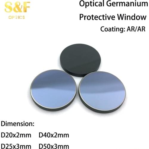 AR Coated D25mmx3mm Optical Germanium Protective Windows for Infrared Imaging or Monitoring