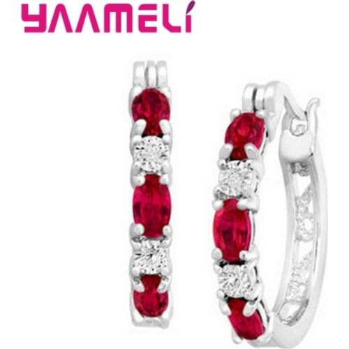 Classic Womens Hook Earrings 925 Sterling Silver Trendy Jewelry Claw Inlaid Crystal Wedding Festival Earrings