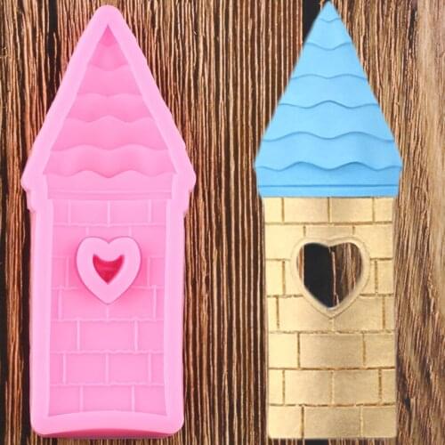 3D Castle House Silicone Molds Baby party Fondant Cake Decorating Tools Cookie Baking Mold Chocolate Candy Clay Moulds
