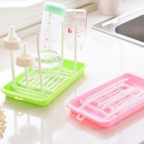 Bottle Dry Rack Baby Bottle Drain Drying Racks Blue Pink Baby Bottle Cleaning Dryer Drainer Storage Drying Rack Kids Cup Holder