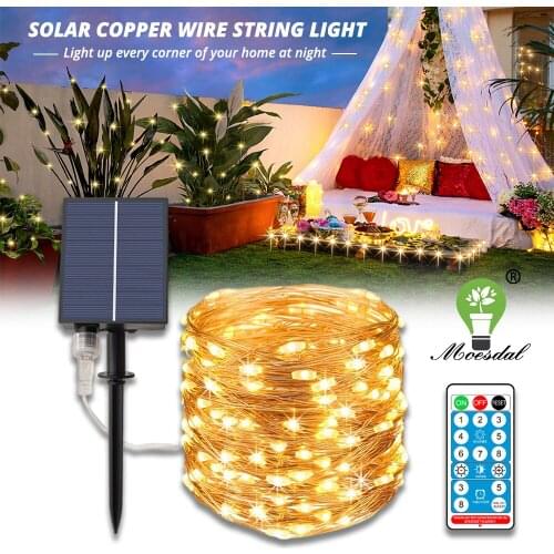 LED Outdoor Solar Light String Infrared Dimmable Lights Garden Decoration Lights, Used for Holiday Party Decoration Lighting