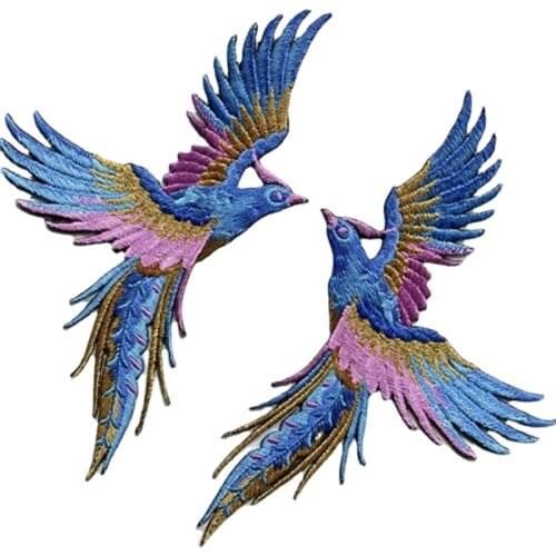 New Arrival Bird Phoenix Iron on Patches Sewing Embroidered Applique for Jacket Clothes Stickers Badge DIY Apparel Accessories