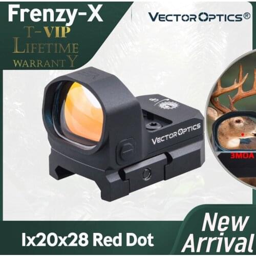 Vector Optics Frenzy-X 1x20x28 Big Window Size Tactical Red Dot Sight 3 MOA IPX6 Water Proof fit Pistol 9mm Glock AR .223 .308