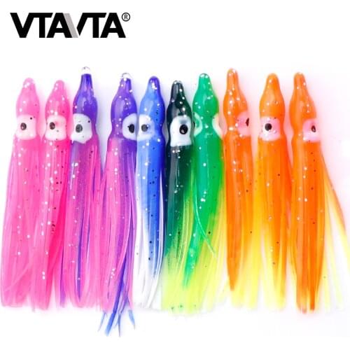 VTAVTA 10pcs/Lot 6cm 9cm 15cm Luminous Octopus Soft Lures Silicone Bait Fishing Lure Wobblers For Fishing Jigs Head Lures Sea