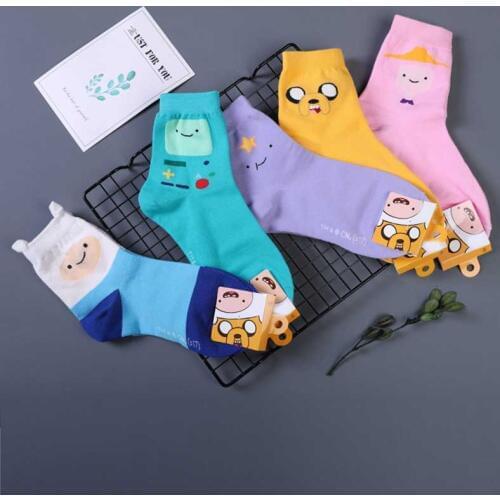 Women Character Cotton Socks Art Female Character Patterend Short Cute Socks Hipster Fashion Animal Print harajuku Ankle Socks
