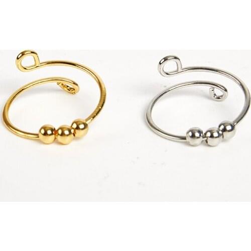 1Pc/2Pcs/5pcs Rings Rotate Anti Stress Anxiety Ring Single Coil Antistress Spiral Beads Ring