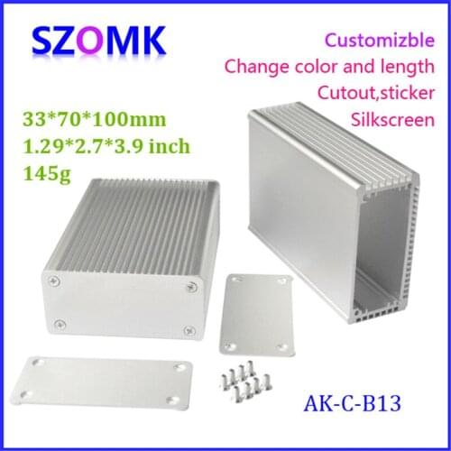 1 piece, 33*70*100mm hot selling szomk pcb outlet enclosure aluminum extrusion radiator enclosure box electric aluminum case