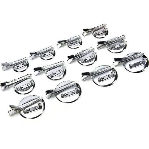 10Pcs DIY Craft Findings Dual Hair Clip Brooch Pin Components Back Base Hot Sale