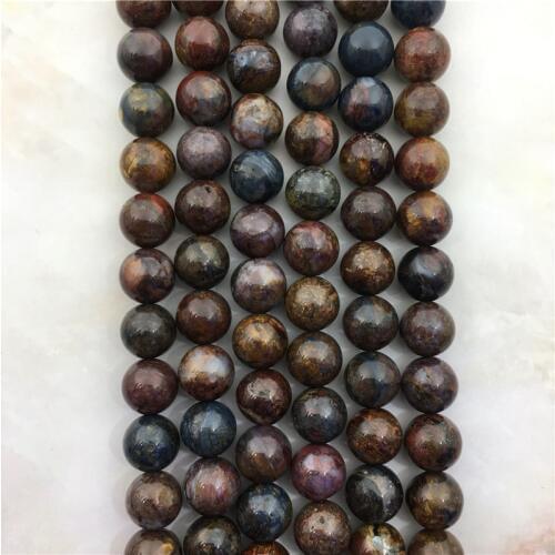 15.5" High Grade Round Smooth Peter Stone Loose Beads, Natural Pietersite Beads Gems Stone Beads For Jewelry Making,6 8 10 mm