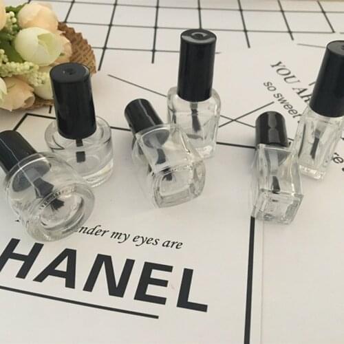 5ml Clear Lucency Glass Nail Polish Empty Bottle with Little Brush Glass Empty Cosmetic Container new