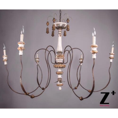 America style vintage country Wood made work chandelier lamp Lighting woodern E14 X 6 LIGHTs led free shipping