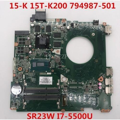 Free shipping For 15-K 15T-K200 Laptop Motherboard 794987-601 DAY31AMB6C0 SR23W I7-5500U CPU 850M/4GB 100% working well