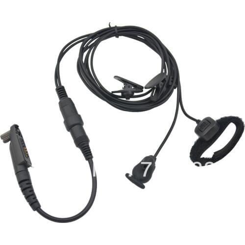 Freeship M328+ Plug 2-wired PRO Ear vibration w/cable control & MIC for Motorola GP344 GP388 GP328Plus GP338Plus walkie talkie