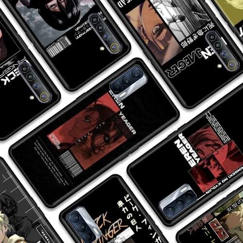 Phone Shell For Realme V15 V13 GT Neo C25 C21 C20 C15 C11 C3 8 7 6 X50 Q2 Pro Q2i Fundas Cover Case Guscio Attack on Titan Eren