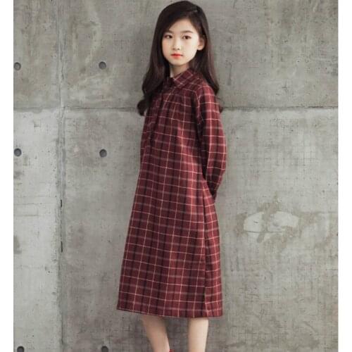 Kids Dresses for Girls Christmas Dress Girls Clothes 2020 Mother Daughter Dress Elegant Plaid Children Shirt Midi Costume 6-16T