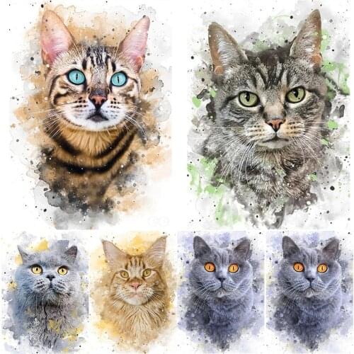 5D DIY Diamond Painting Animal Cat Cross Stitch Kits Full Drill Square Round Embroidery Mosaic Art Picture of Rhinestones Decor