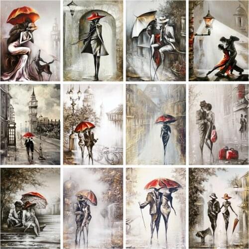 EverShine Diamond Embroidery Couple Portrait Woman 5D Diamond Painting Umbrella Picture Of Rhinestones Home Decor Gifts