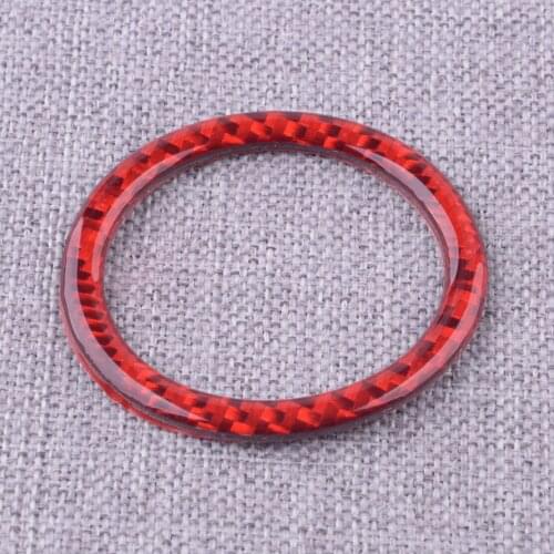 Car Red Carbon Fiber Engine Start Stop Ignition Button Ring Trim Fit For Dodge Challenger 2021 2020 2019 2018 2017 2016 2015