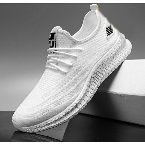 Mens Sneakers Fashion White Casual Shoes Light Running Shoes Breathable Mesh Men Casual Sports Shoes Outdoor Flat Tennis Shoes
