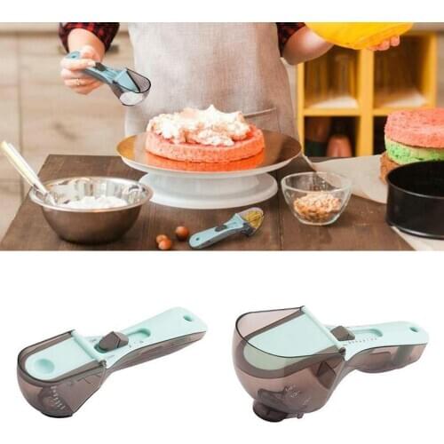 Kitchen tools plastic scale measuring spoon adjustable measuring spoon set baking tool measuring spoon 2 pieces