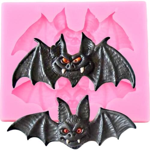 Bat Silicone Mold Halloween Cupcake Topper Fondant Cake Decorating Tools Chocolate Gumpaste Moulds Polymer Clay Candy Molds