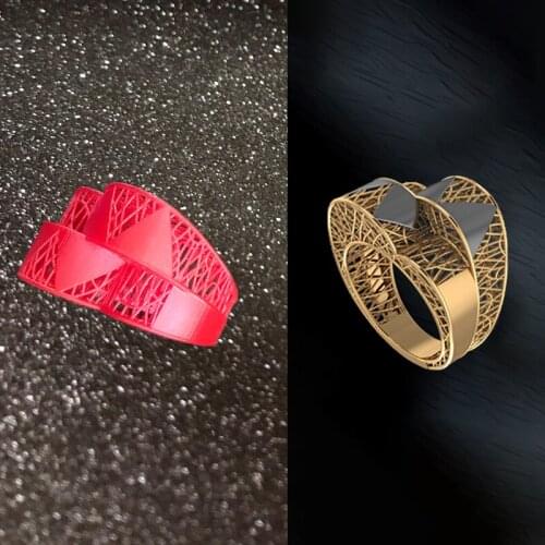 Bulk Production Castable Resin 3d Model Wax Models for Sale Online Italian Style Design Female Ring with Tiny Lines