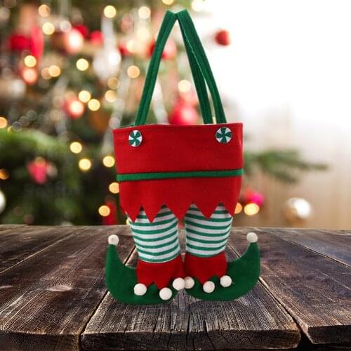 42*22cm Candy Bags Christmas Elf Santa Claus Gifts Pocket Home Decoration Christmas Tree Hanging Ornament for New Year Holiday