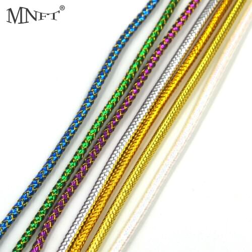 MNFT 2Packs(Total 4m) Mraided Holographic Mylar Cord For Fish Fly Tying Materials There Are White Lines Filling 3.5mm 3mm