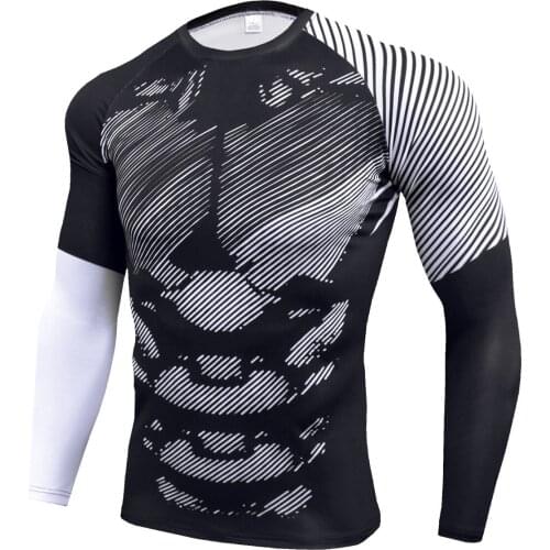Mens T-shirt Sports Long-Sleeved Quick Dry Training Sport T Shirt Breathable Gym Jerseys Fitness Workout Sport Running T-shirts
