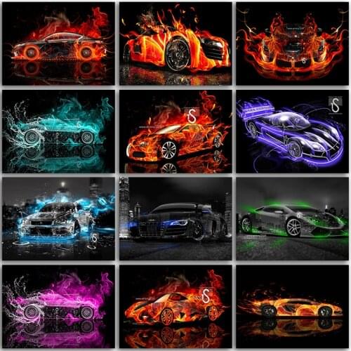 5D Diamond Painting Kit Cartoon Sports car Ferrari Lamborghini Paint home decor Full Square&Round embroidery mosaic Cross stitch