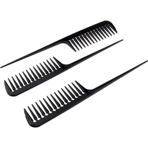 Set of 3, Professional Back Combing Hair Volume Teasing Comb with Long Rat Tail for Hairdressing Hairstyling, Free