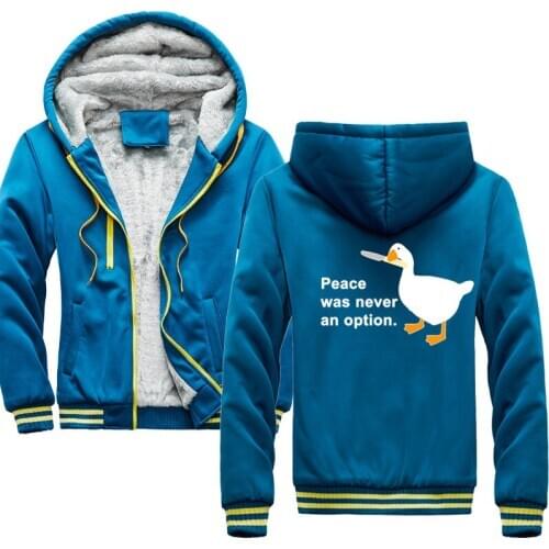 New Fashion Men Thick Sweatshirt Peace Was Never An Option Goose Game Hoodie Hip Hop Jacket Hoody Tops Harajuku