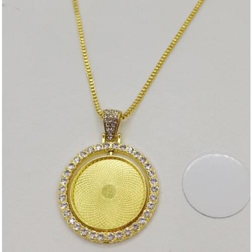 New Rotating Pendant Necklace With Two Sides Heat Transfer Photo Sublimation Blank Necklace