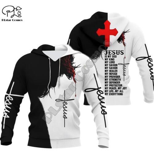 PLstar Cosmos Christian Catholic Jesus Retro Streetwear hoodies Fashion Pullover 3D Printed Zip Hoodies/Sweatshirts/Jacket