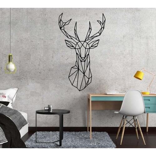 Nordic Geometry Deer Wall Stickers Vinyl Mural Decals Creative For Childrens Room Wall Decoration Decal mural wall-sticker
