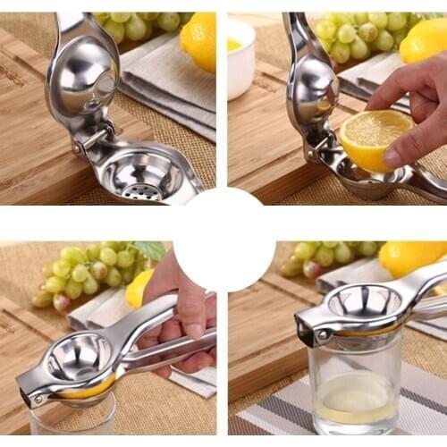 Orange Hand Press Manual Citrus Fruits Lemon Juicer Juice Squeezer Silver