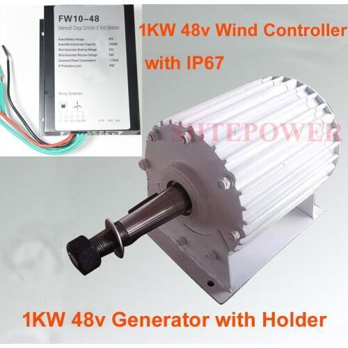 AC 48V wind controller Three Phase AC permanent magnet Wind Generator 1000W 1KW controller with LED light waterproof IP67