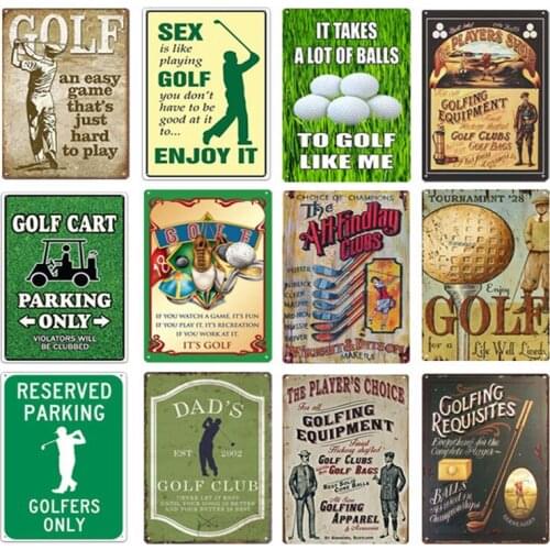 Golf Sports Tin Sign Metal Decorative Poster Vintage Shabby Wall Signs Decor Bar Garage Metal Signs Tinplate Painting Plaques