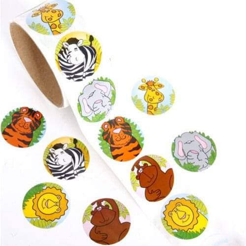 Omilut 100pcs DIY Safari Sticker Diarty Safari Birthday Party Decoration Gift For Kid Jungle Animals Party