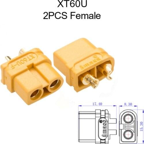 2PCS Amass XT60U Male Female Connectors Plug RC Lipo Battery Charger Parts