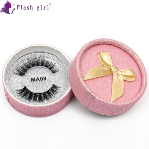 Flash Girl 3D Mink Lashes MA09 Natural Handmade False Eyelashes Long Lasting Faux Mink Eyelashes Eye Beauty Makeup Tools